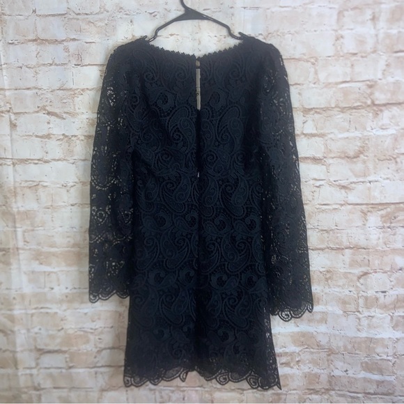 Anthropologie Maeve Black Embroidered Lace Mini Dress Size 2 - Picture 7 of 10